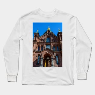 Uspenski Cathedral with green domes and golden crosses Long Sleeve T-Shirt